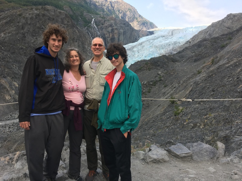 2019-07-12 07-50th-anniversary-cruise-Seward-to-Anchorage-23-Exit-Glacier-Chance-Suzi-Travis-Dax.JPG